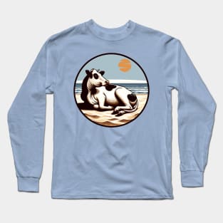 Cow lying on the beach Long Sleeve T-Shirt